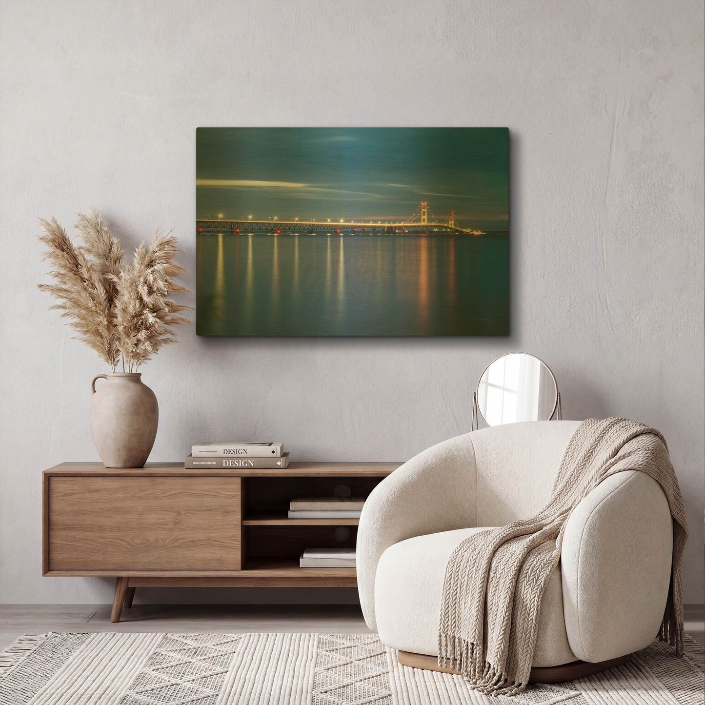 'Mackinac Bridge' By Alan Majchrowicz Gold Metal Wall Art