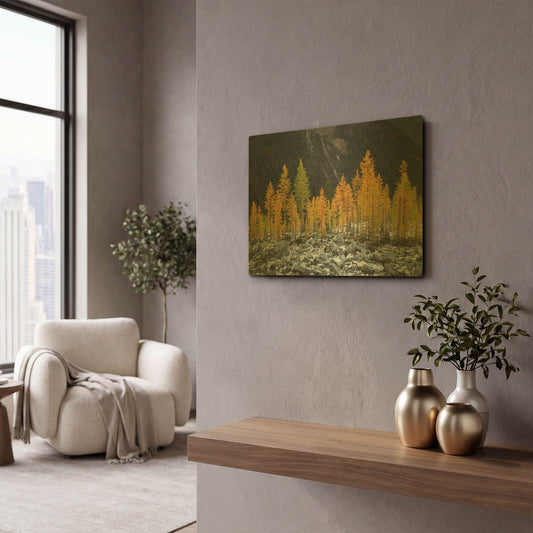 'Alpine Larches North Cascades' By Alan Majchrowicz Gold Metal Wall Art