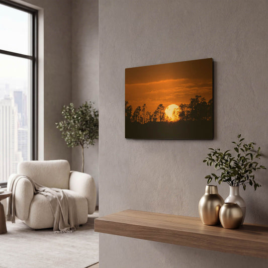 'Fire in the Sky' By Edin Chavez Gold Metal Wall Art