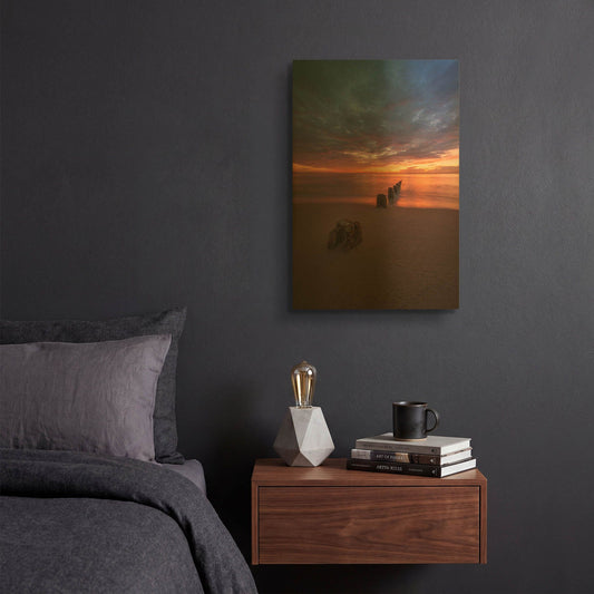 'Blending Reality' By Edin Chavez Gold Metal Wall Art