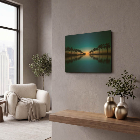 'Heavenly Corridor' By Edin Chavez Gold Metal Wall Art