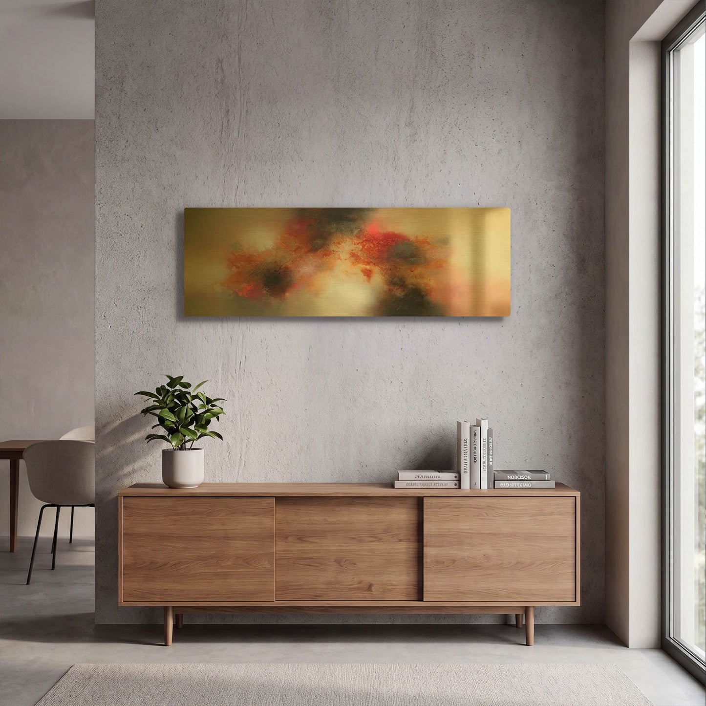 'Journey In The Fall' By Eelco Maan Gold Metal Wall Art