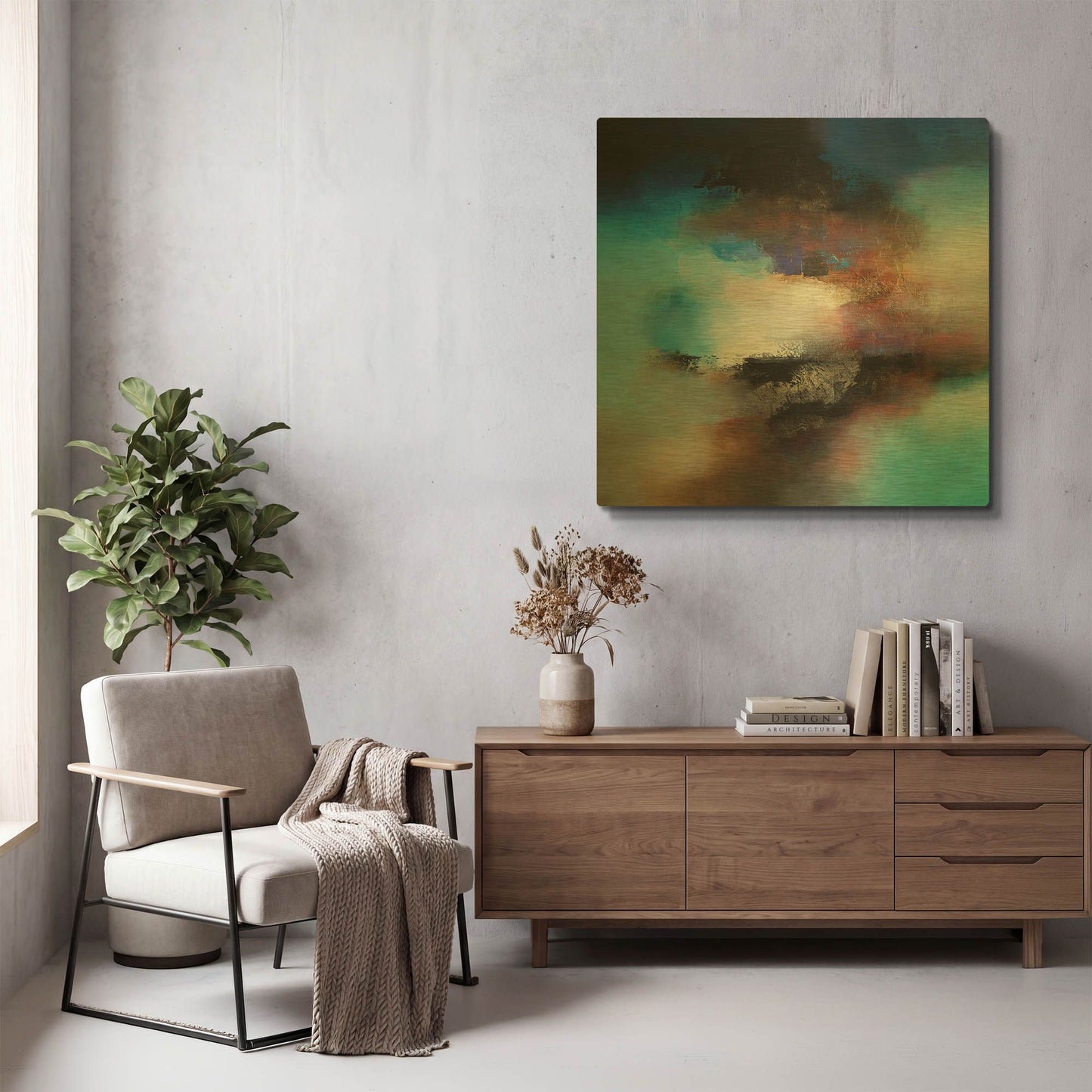 'Wind on water' By Eelco Maan Gold Metal Wall Art