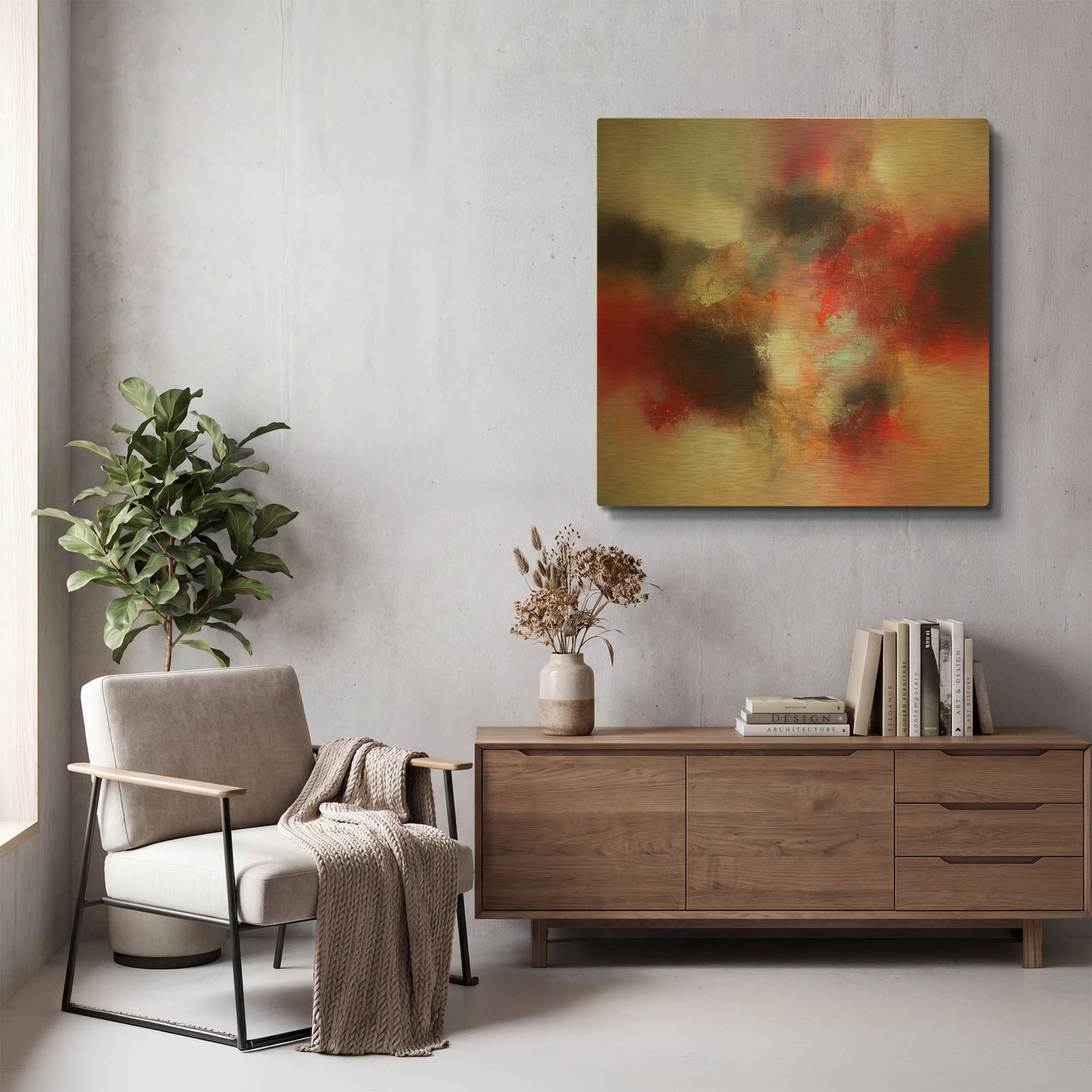 'Across the sun' By Eelco Maan Gold Metal Wall Art