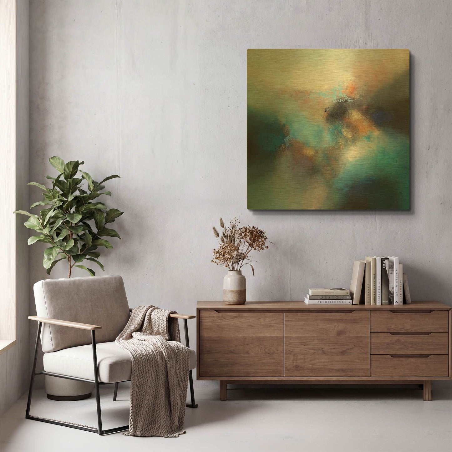 'Pacific' By Eelco Maan Gold Metal Wall Art