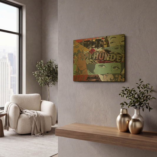 'Super Thunder' By Dan Monteavaro Gold Metal Wall Art