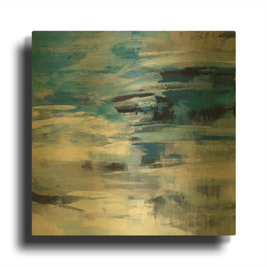 'Indigo Wave' By Silvia Vassileva Gold Metal Wall Art