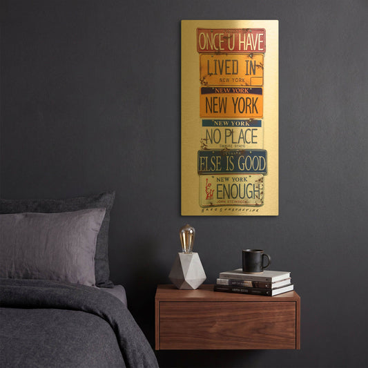 'Steinbeck Once U Have Lived' By Gregory Constantine Gold Metal Wall Art