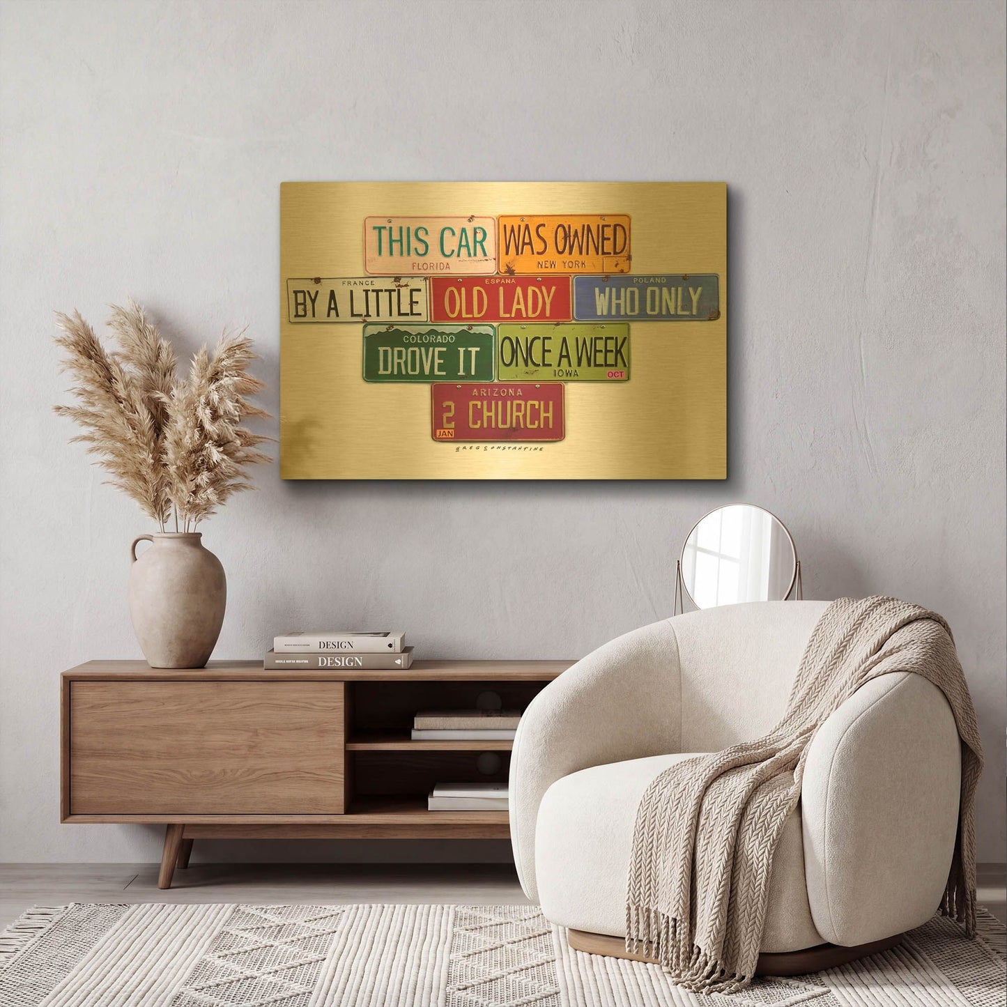 'Little Old Lady' By Gregory Constantine Gold Metal Wall Art