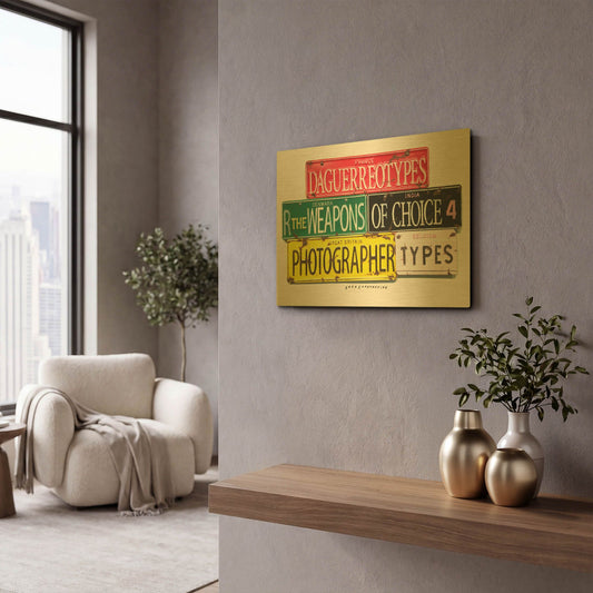 'Photographer' By Gregory Constantine Gold Metal Wall Art