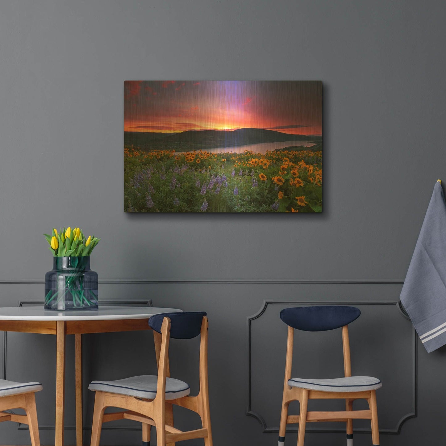 'Paradise Garden' By Jesse Estes Gold Metal Wall Art