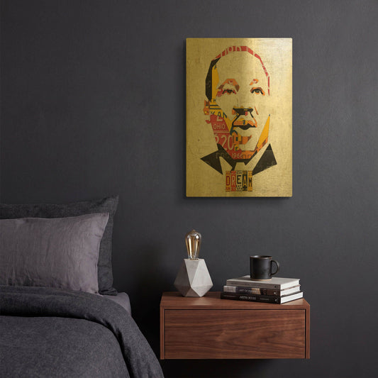 'Mlk Dream Portrait' By Design Turnpike Gold Metal Wall Art