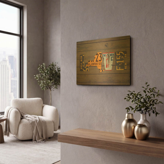 'NY State Love' By Design Turnpike Gold Metal Wall Art