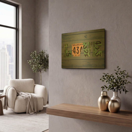'AR State Love 2' By Design Turnpike Gold Metal Wall Art