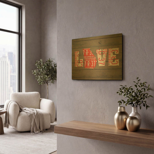 'GA State Love' By Design Turnpike Gold Metal Wall Art