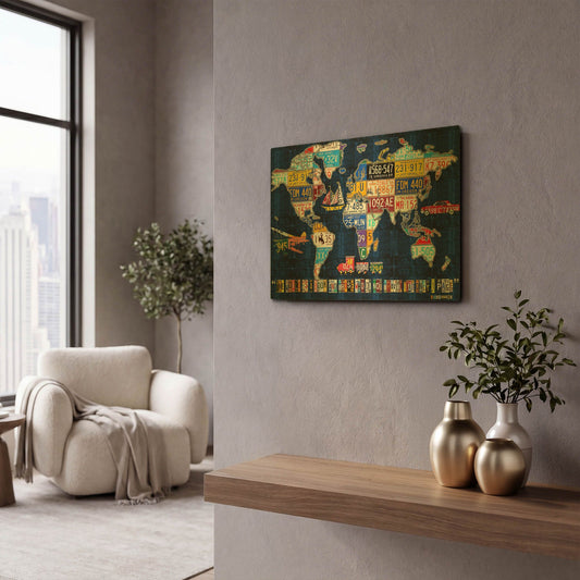 'World Map 2016 Augustine' By Design Turnpike Gold Metal Wall Art