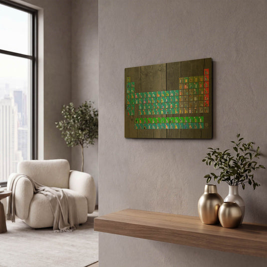 'License Plate - Periodic Table' By Design Turnpike Gold Metal Wall Art