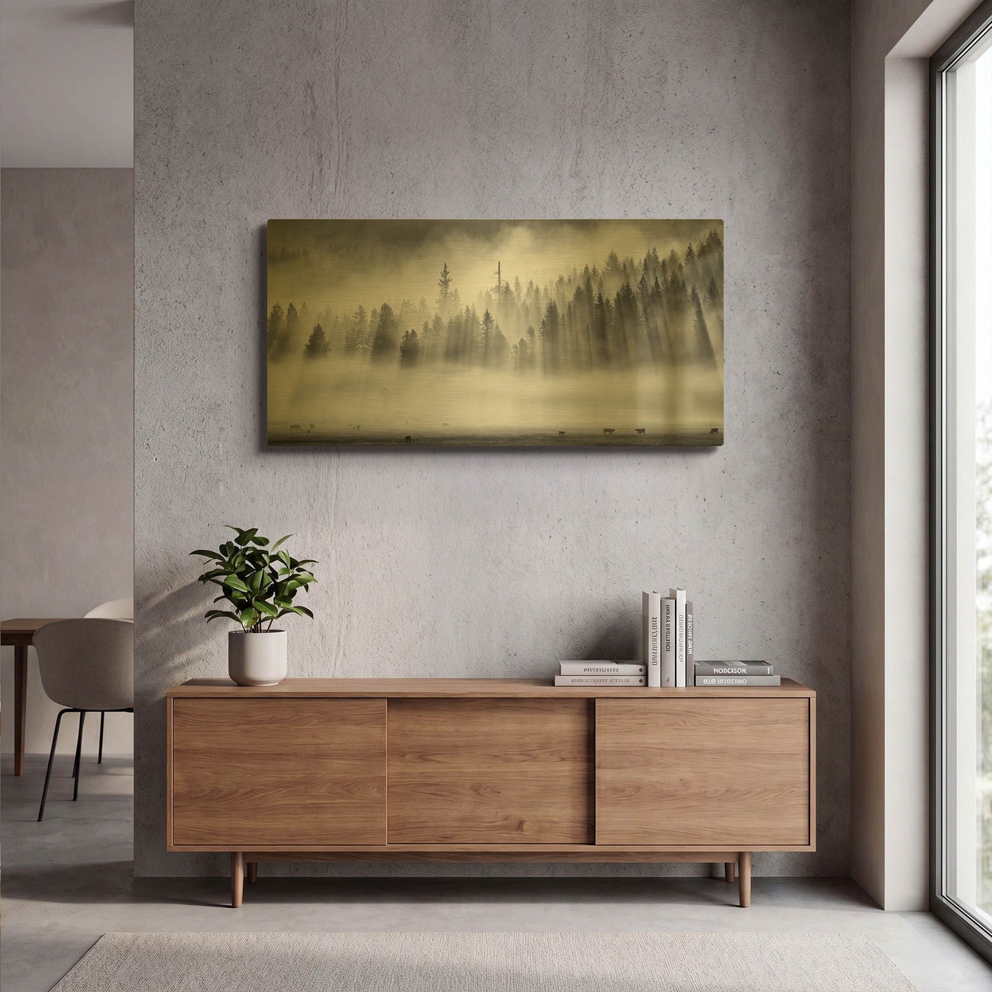 'Roaming In The Mist' By Jesse Estes Gold Metal Wall Art