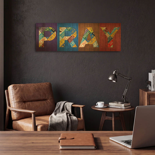 'Pray' By Design Turnpike Gold Metal Wall Art
