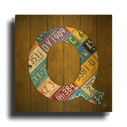 'Q' By Design Turnpike Gold Metal Wall Art
