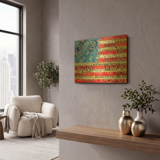 'USA Flag' By Design Turnpike Gold Metal Wall Art