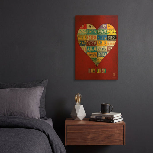 'License Plate Art Heart' By Design Turnpike Gold Metal Wall Art