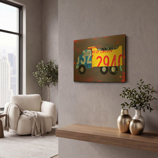 'Dump Truck' By Design Turnpike Gold Metal Wall Art
