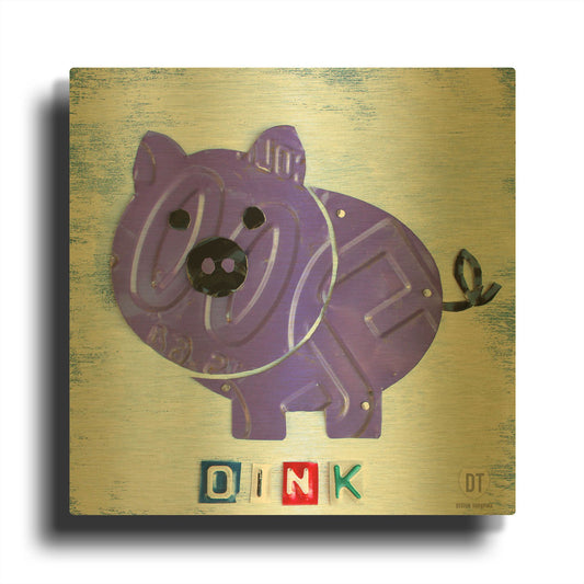 'Oink The Pig' By Design Turnpike Gold Metal Wall Art