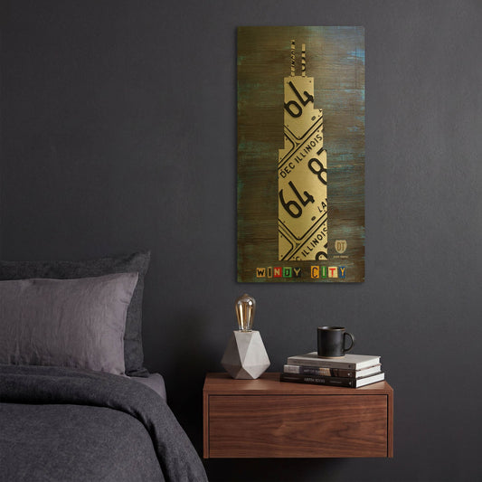 'Windy City Building' By Design Turnpike Gold Metal Wall Art