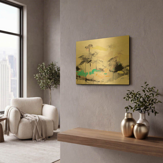 'Paraiso' By Alba Escayo Gold Metal Wall Art
