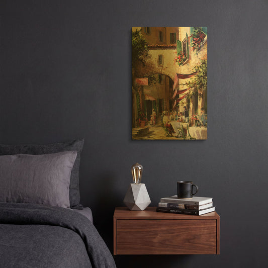 'Piazza' By Art Fronckowiak Gold Metal Wall Art