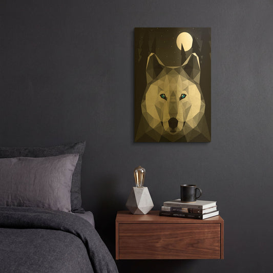 'Tundra Wolf' By Davies Babies Gold Metal Wall Art