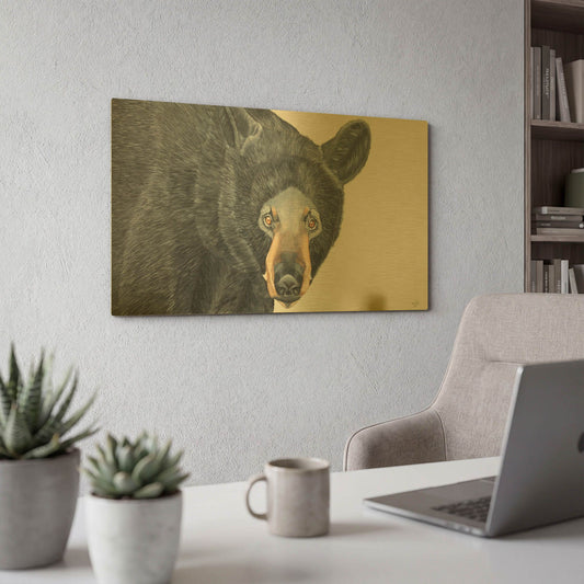 'Black Bear' By Diane Fifer Gold Metal Wall Art