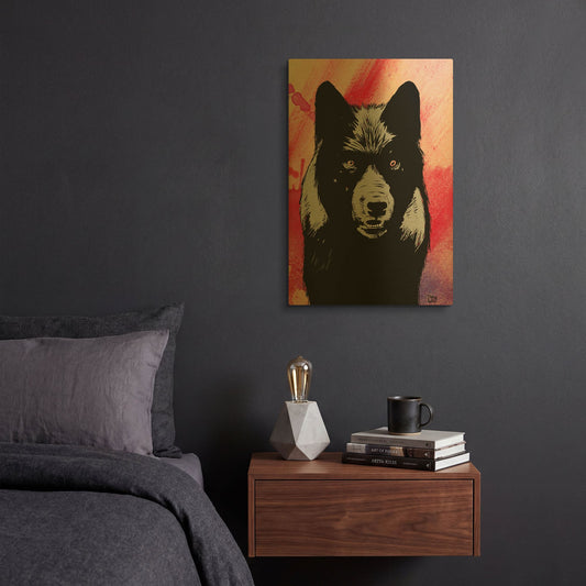 'Wolf' By Giuseppe Cristiano Gold Metal Wall Art