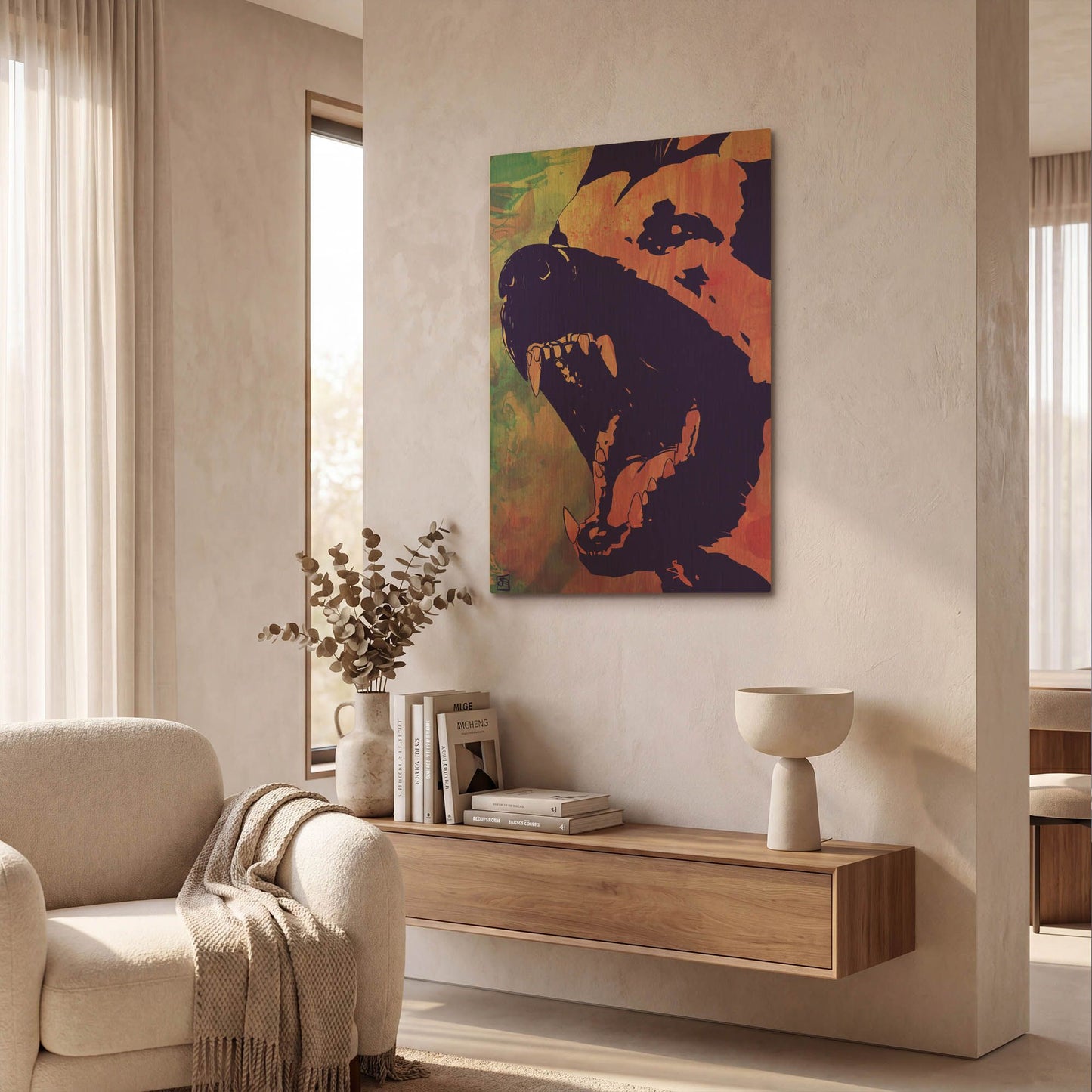 'Dog' By Giuseppe Cristiano Gold Metal Wall Art