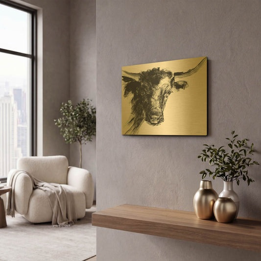 'Linear Growth' By Kamdon Kreations Gold Metal Wall Art