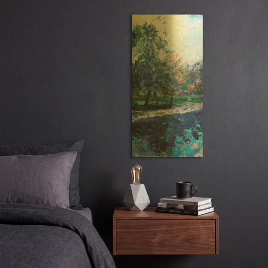 'Mile River 1' By Kamdon Kreations Gold Metal Wall Art