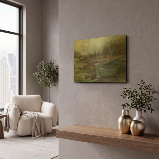 'Old Fishing Boat' By Kamdon Kreations Gold Metal Wall Art