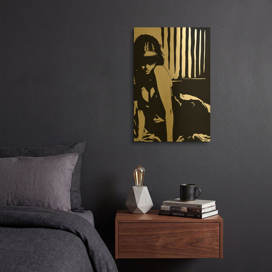'Blindfold' By Giuseppe Cristiano Gold Metal Wall Art