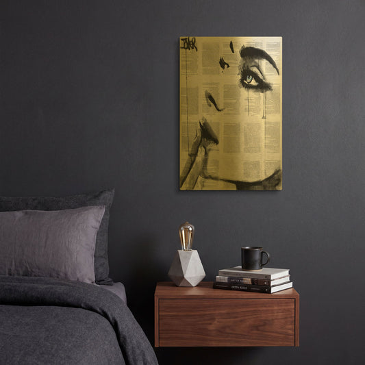 'Never Know' By Loui Jover Gold Metal Wall Art