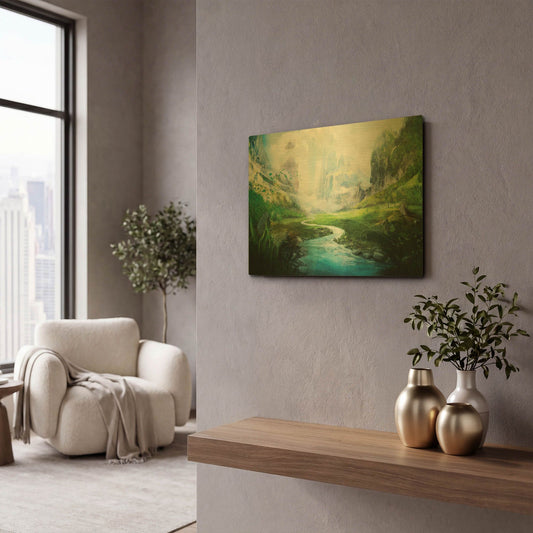 'Peaceful River' By Jonathan Lam Gold Metal Wall Art