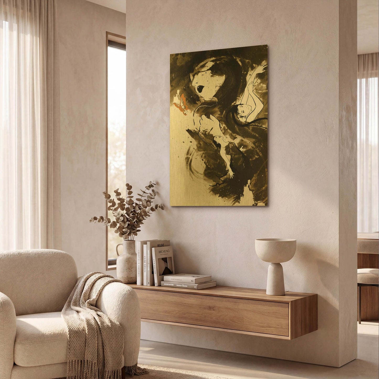 'Fury Fidelity Fate' By Jonathan Lam Gold Metal Wall Art