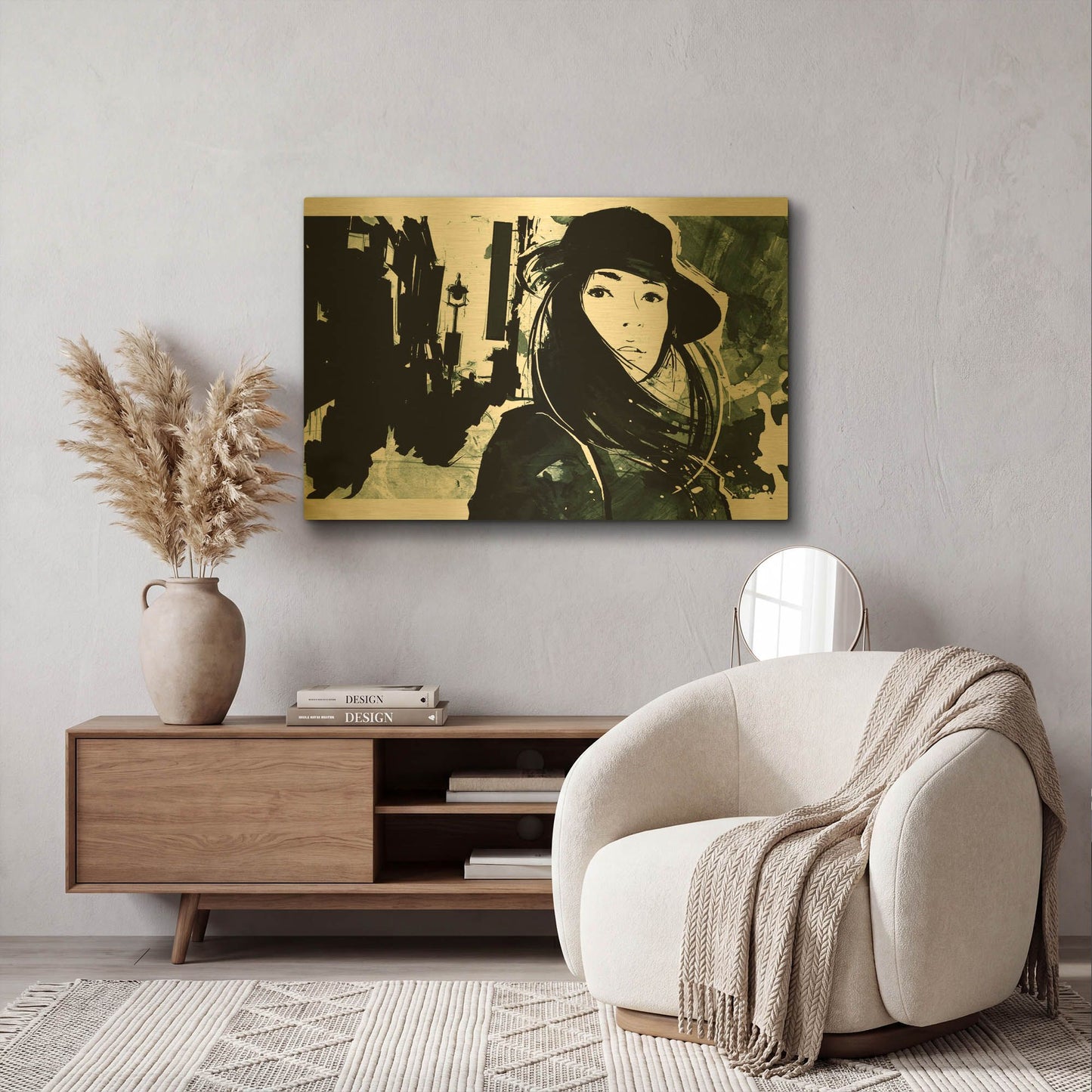 'Unmasked 1' By Jonathan Lam Gold Metal Wall Art