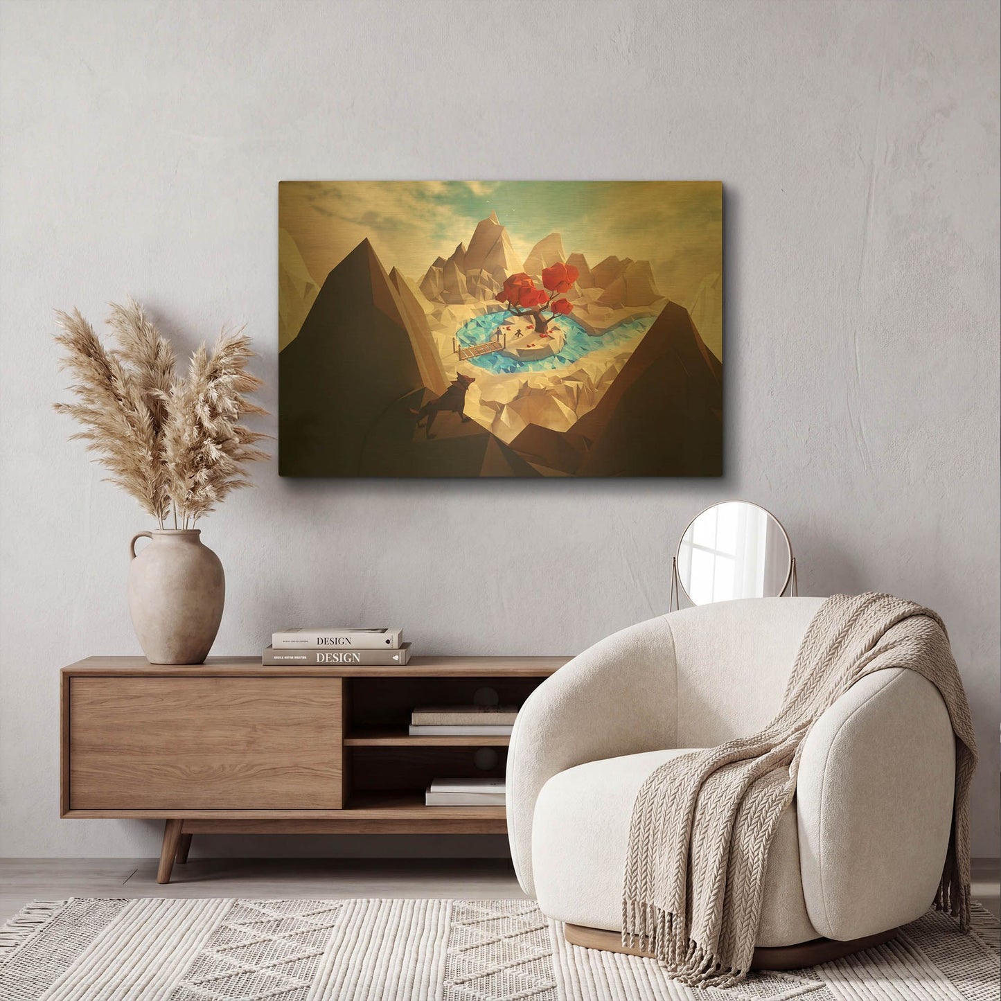 'Hidden Camp' By Jonathan Lam Gold Metal Wall Art