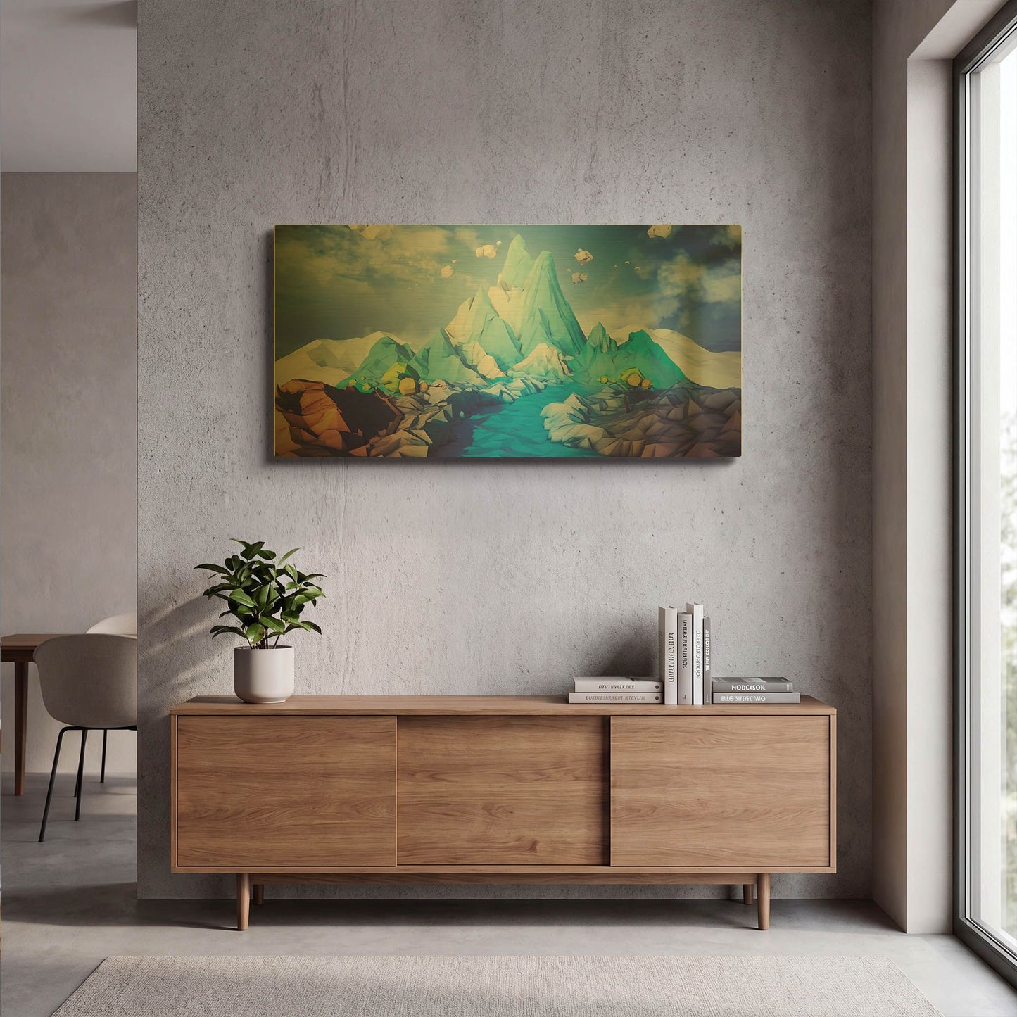 'Lonely Mountain' By Jonathan Lam Gold Metal Wall Art