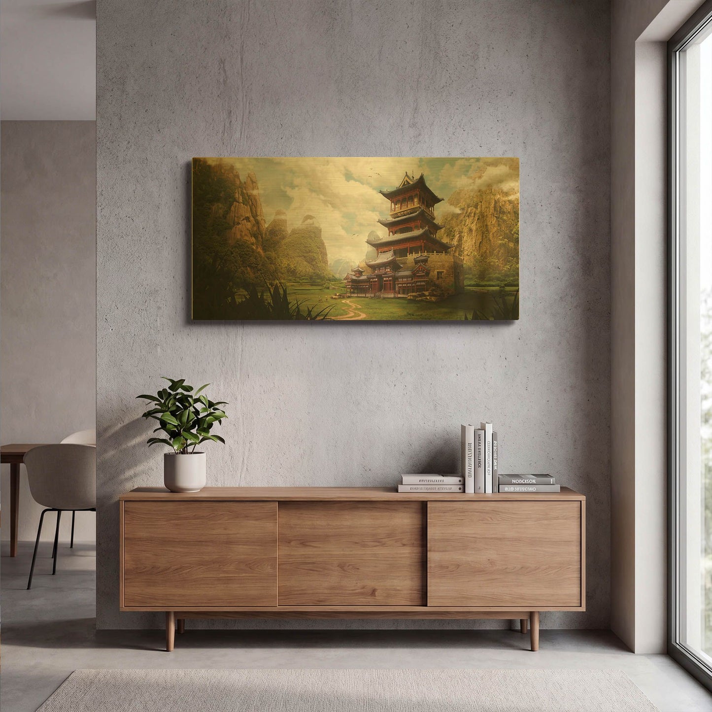'Hidden Temple' By Jonathan Lam Gold Metal Wall Art