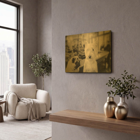 'Singles Night' By Edward M. Fielding Gold Metal Wall Art