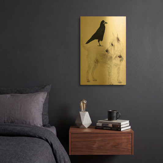 'The Hitchhiker' By Edward M. Fielding Gold Metal Wall Art