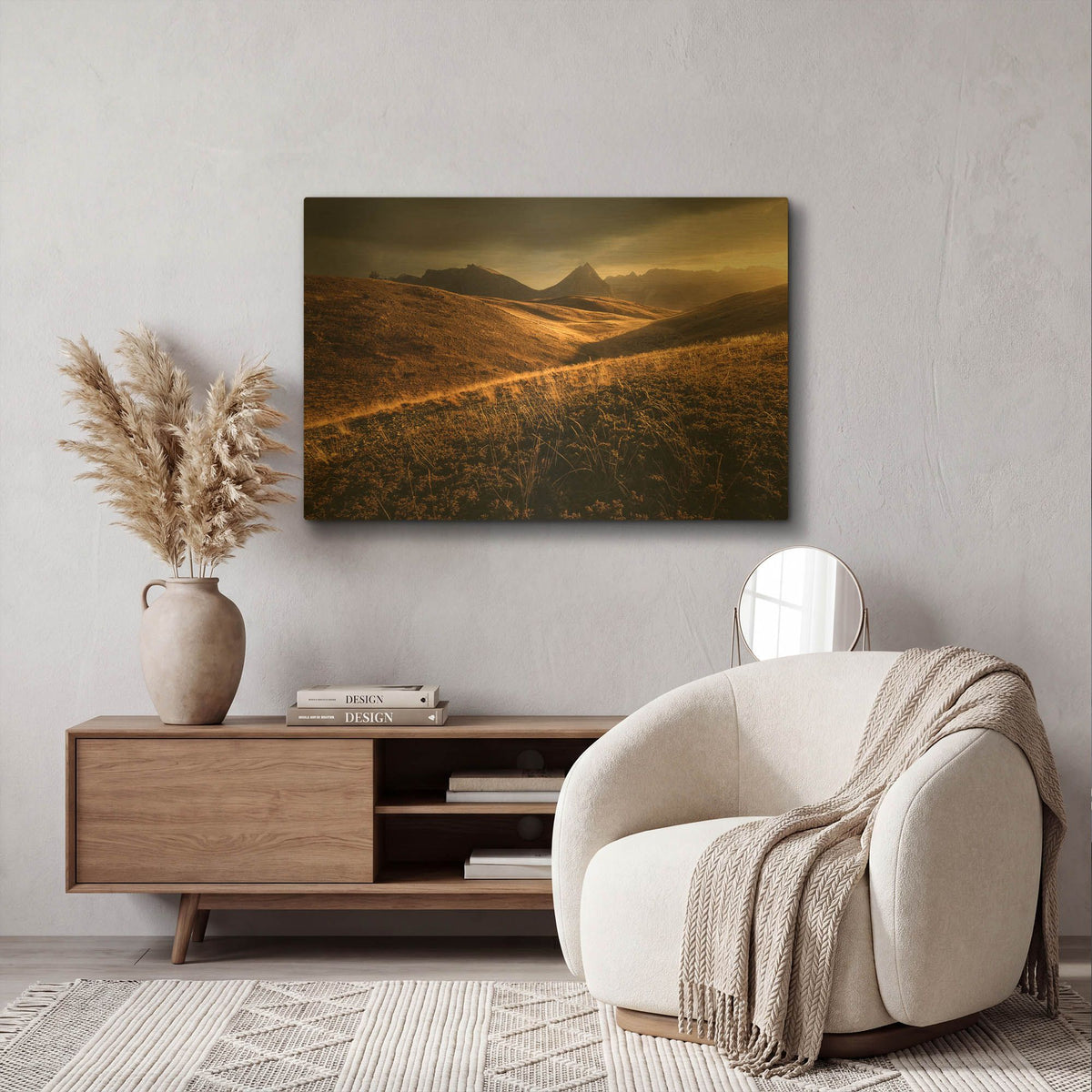 'Last Autumn Light' By Enrico Fossati Gold Metal Wall Art