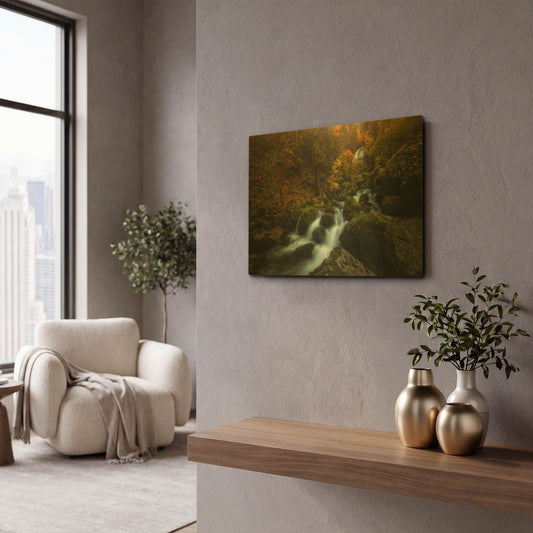 'Resplendent Stream' By Enrico Fossati Gold Metal Wall Art